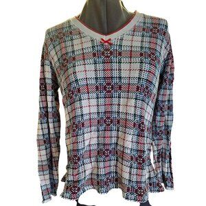 Victoria's Secret waffle thermal Large plaid xmas cotton sleepwear‎